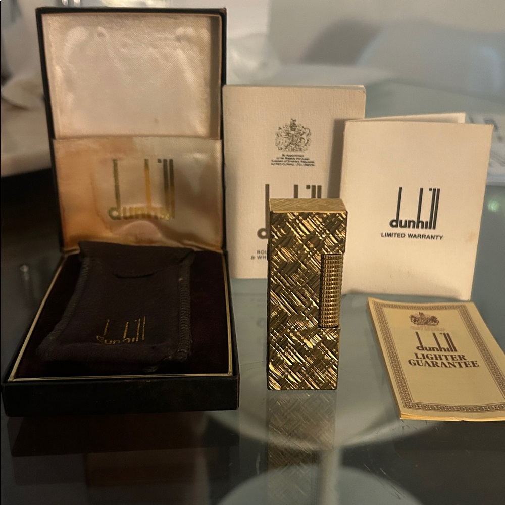 Dunhill Lighter, Black and Gold Box